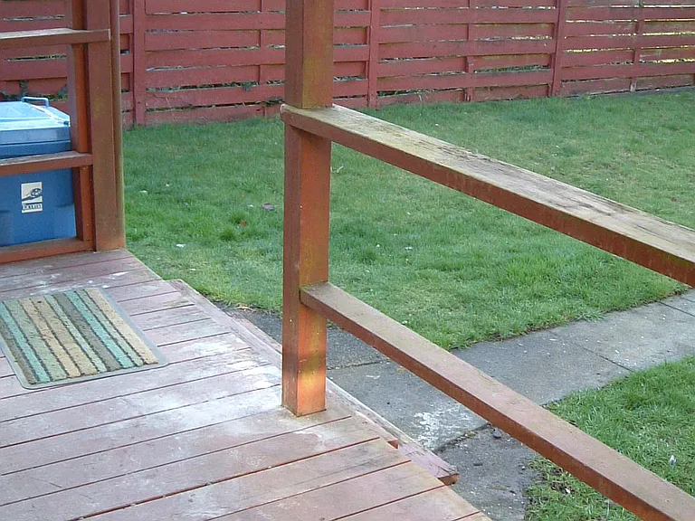 Stairs off Back Deck into Garden