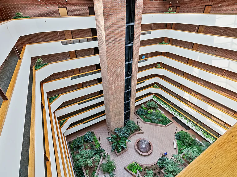 Atrium lobby aerial view