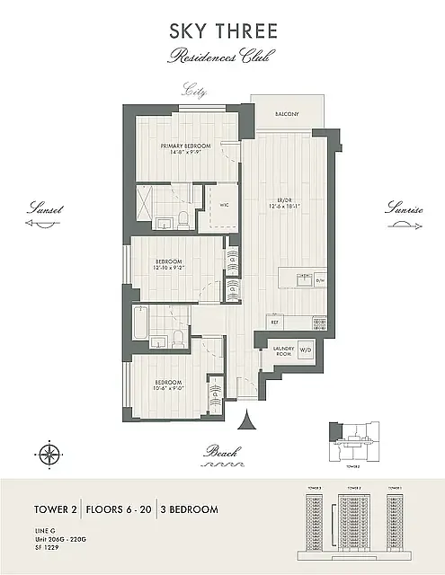 Floor plan Tower 2 G-line