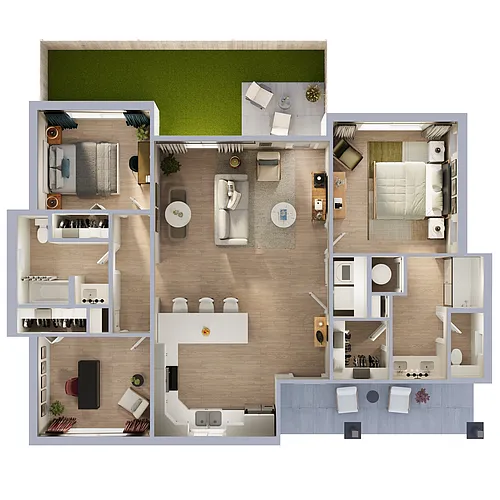 Floor plan Three Bedroom - C