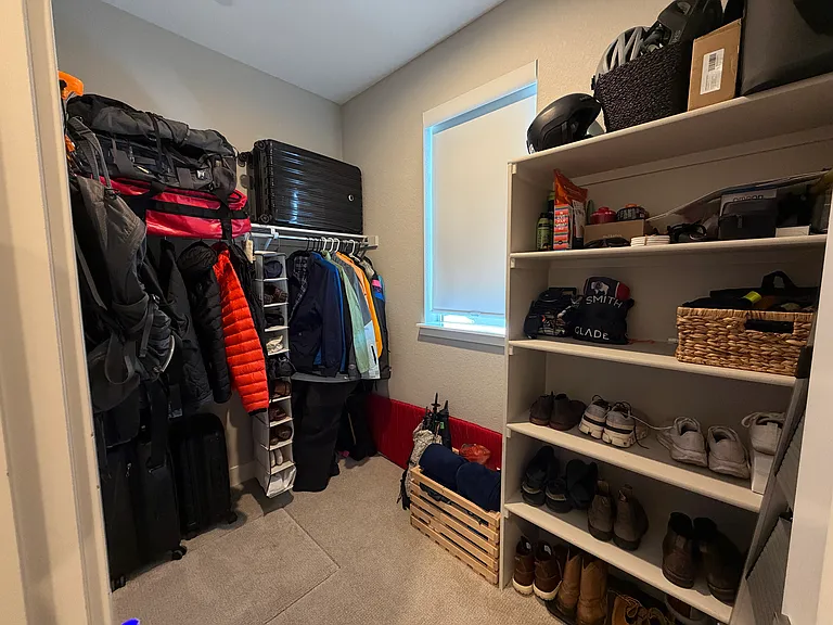 Large closet for storage & organization