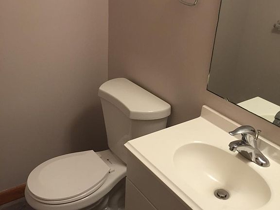 Half bathroom on first floor and full bathroom on second flo