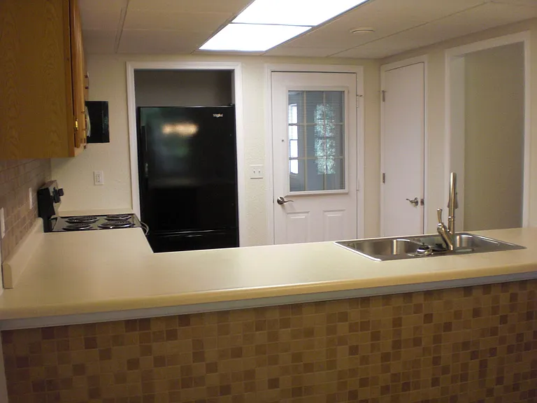 Kitchen with garage door