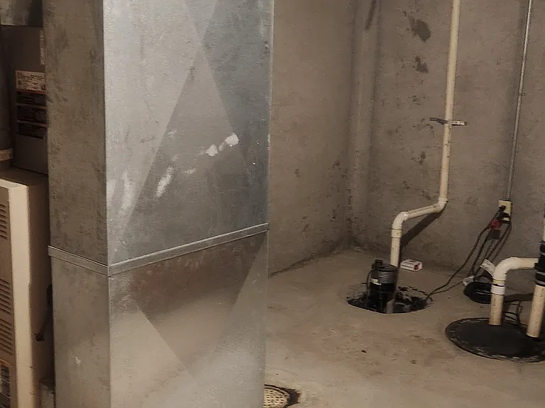 unfinished storage area in basement