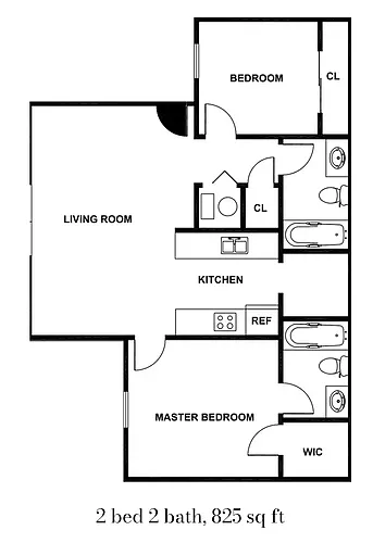 Floor plan 2 Bedroom 2 Bathroom