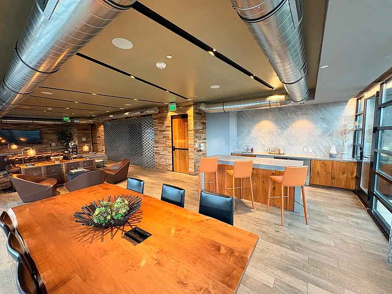 Rooftop clubhouse lounge, indoor and outdoor space for all residents and their guests to use. Can rent for a cost for private events as well.