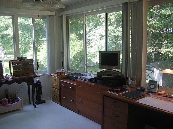 Glassed in rear porch