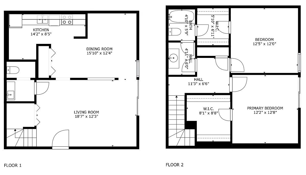 Floor plan Townhouse 2x1.5