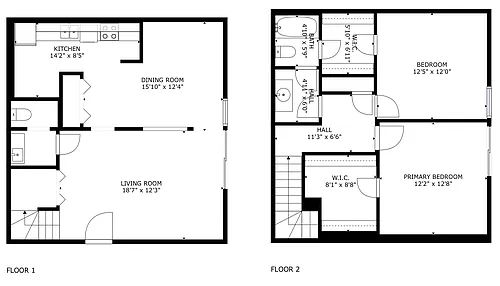 Floor plan Townhouse 2x1.5