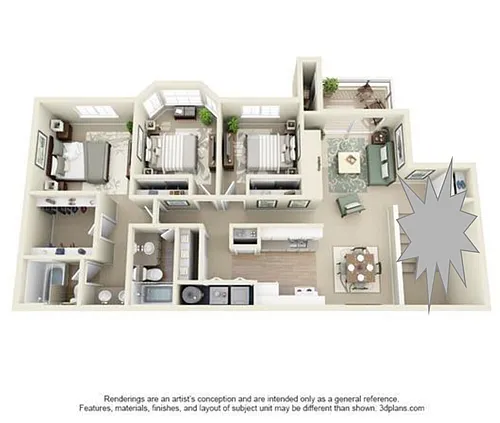 Floor plan 3X2MI