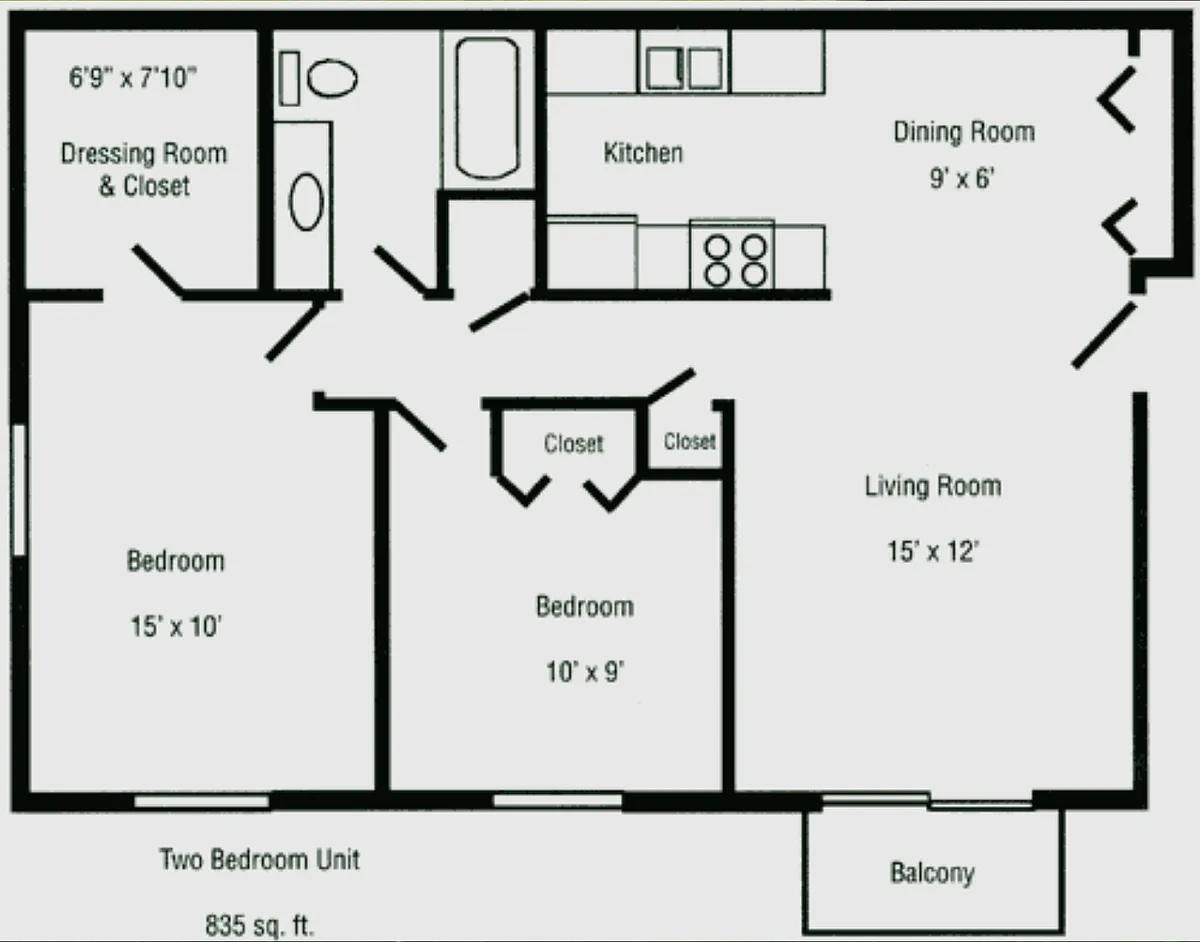 Floor plan Two-Bedroom Apartment