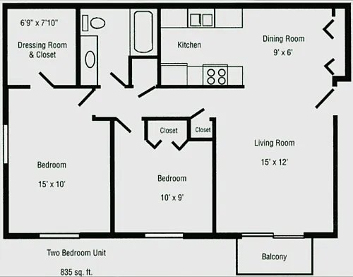 Floor plan Two-Bedroom Apartment
