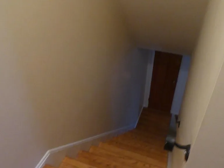 View going down the stairs