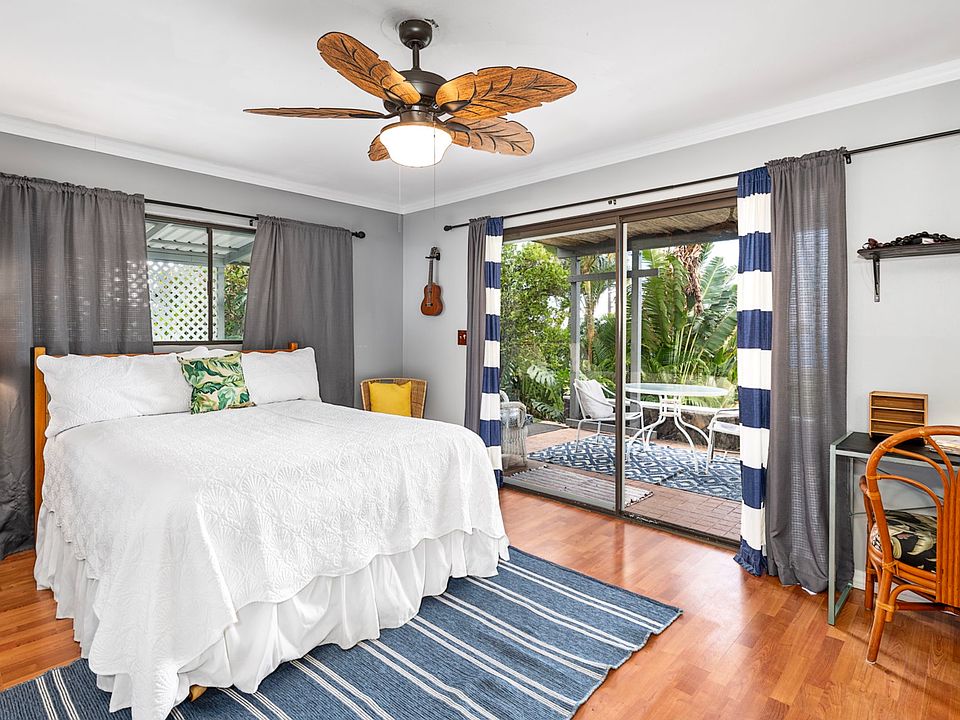 Bedroom faces ocean and lanai. Double closet with mirrored doors for plenty of storage. (bed not included)