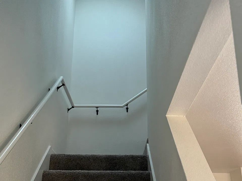 Three bedrooms and 2 baths upstairs
