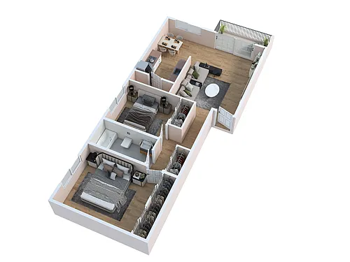 Floor plan Two Bedroom - One Bath