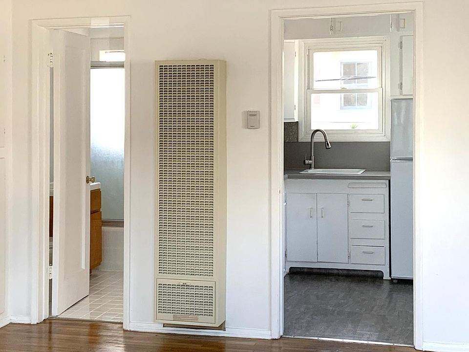 Bathroom, wall furnace, kitchen