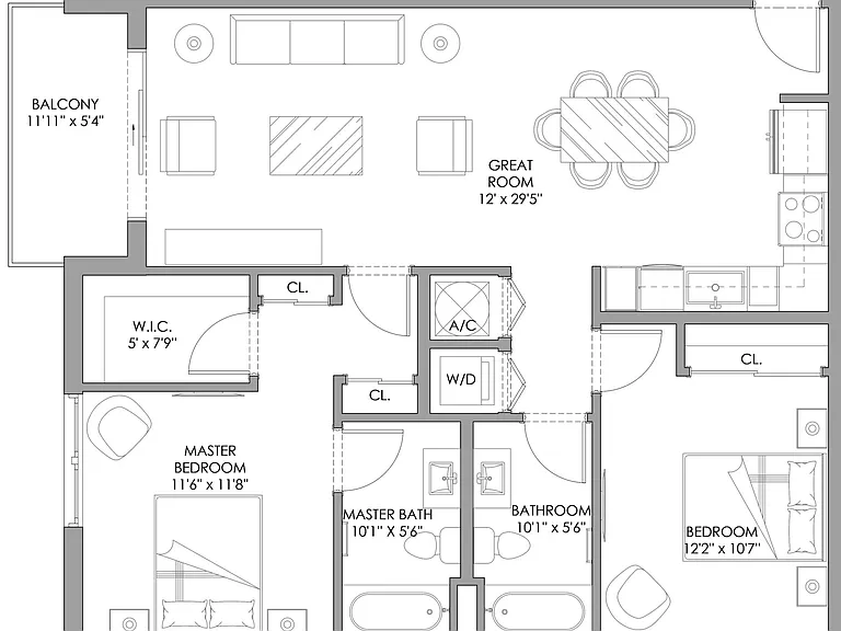 B6 floor plan 850 Living