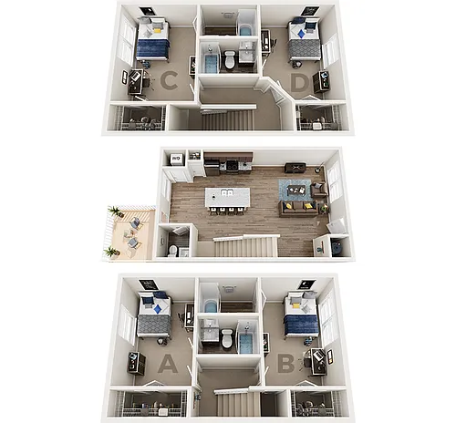 Floor plan 4x4.5 Townhome