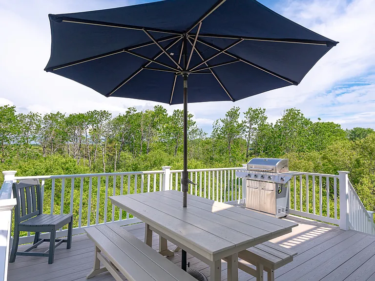 the grilling and dining deck overlooking the ocean and birds preservation area