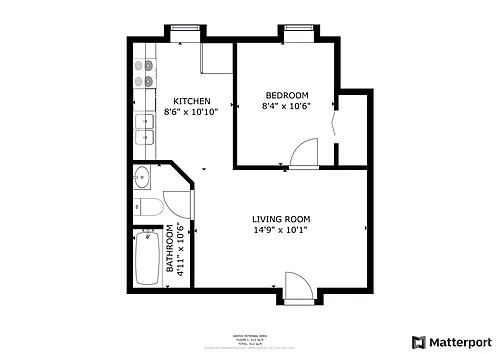 Floor plan One Bedroom without Balcony