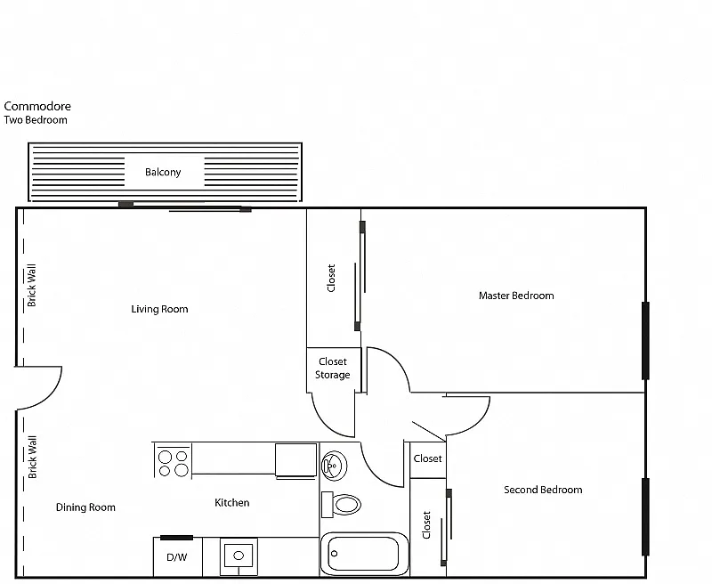 Floor plan The Commodore - Two Bedroom