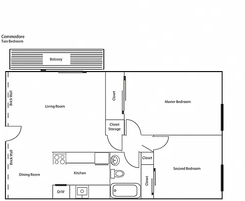 Floor plan The Commodore - Two Bedroom