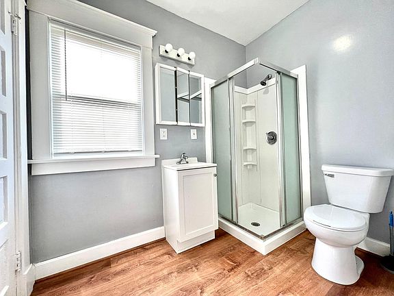 Bathroom with linen closet