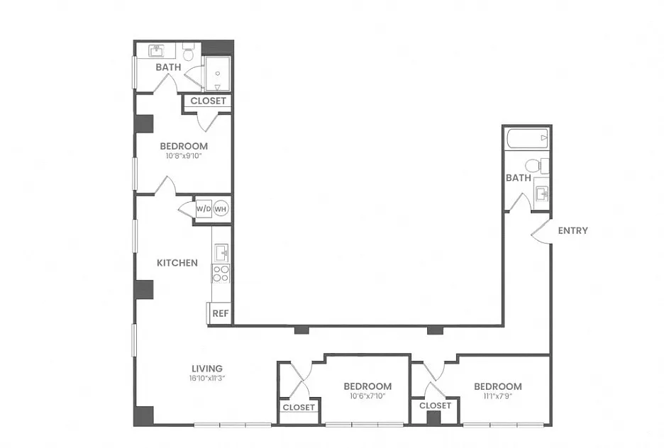 Floor plan 3 Bed 2 Bath