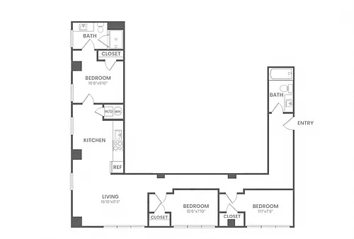 Floor plan 3 Bed 2 Bath