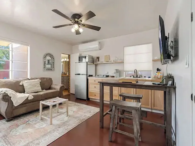 Living room and kitchen