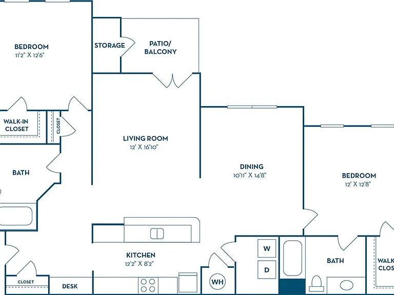 2 Bedroom | 2 Bath | 1254 SF 2 Bedroom | 2 Bath | 1254 SF