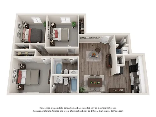 Floor plan Three Bedroom