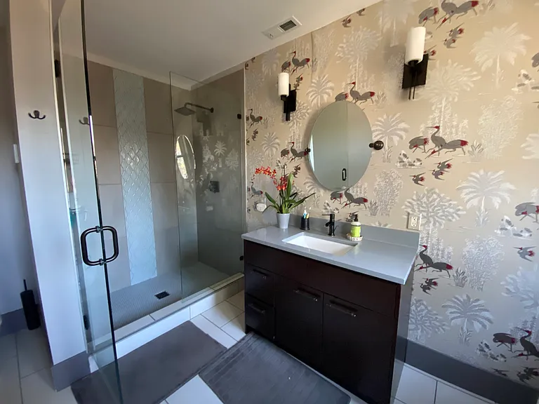 Master bath shower and sink