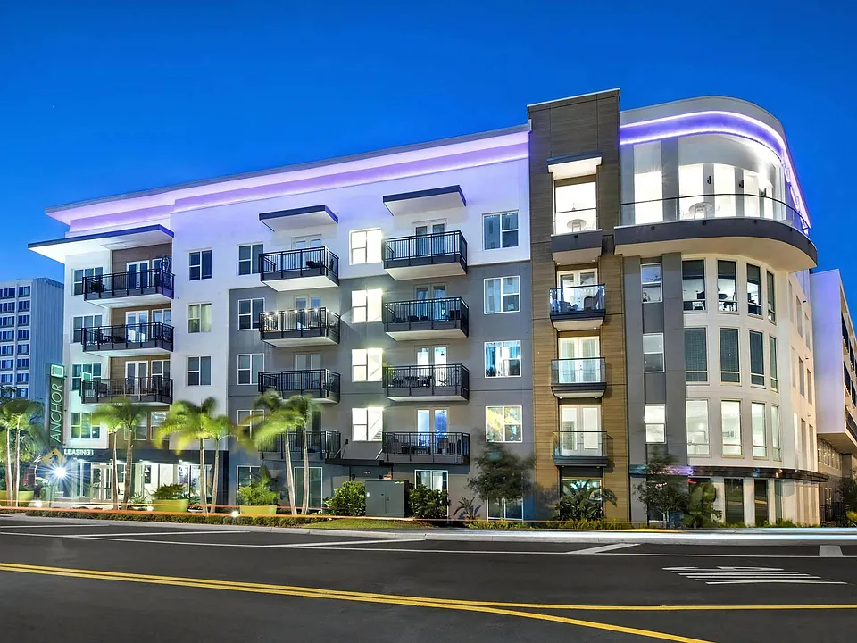 The roofline lighting changes color, which is a small signature at night.