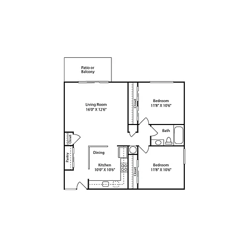 Floor plan Two Bedroom