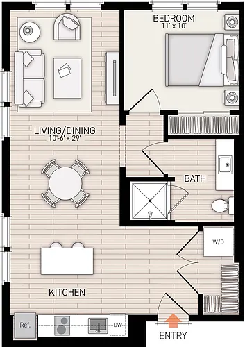 Floor plan Plan 4 - Income Restricted