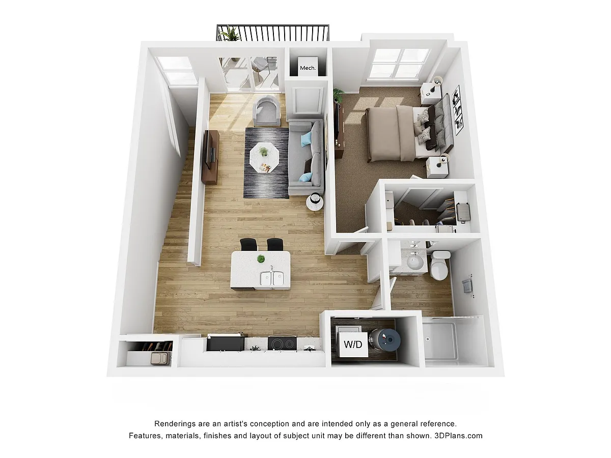 Floor plan 1 Bedroom - D