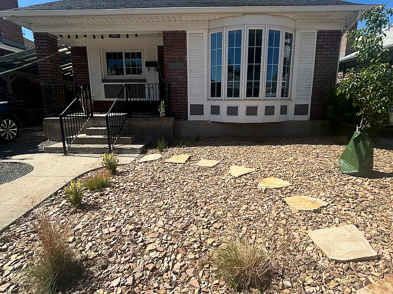 Front of property re-landscaped in 2022 to be drought friendly.