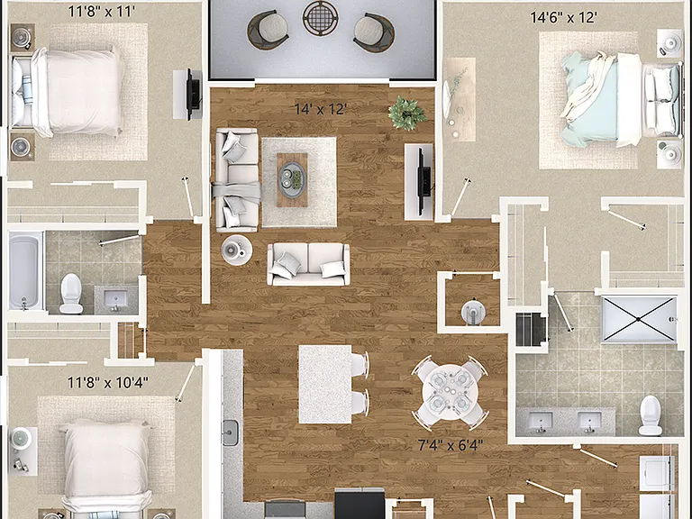 3 BR 2 Bath 3 BR 2 Bath