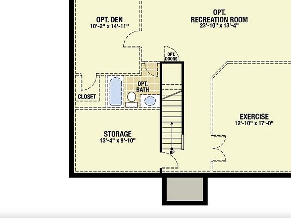 Basement level floorplan which shows the measurements.