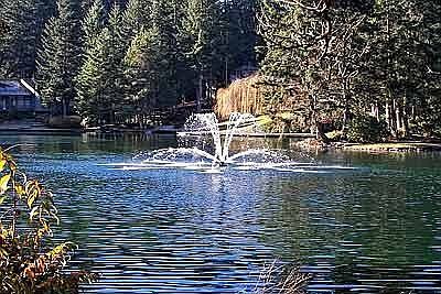 One of three lakes. Enjoy walks around the 83 acres with trails and seating areas.