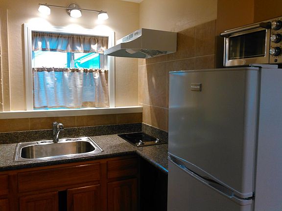 Stainless steel sink, convection toaster oven, & 2 burner co
