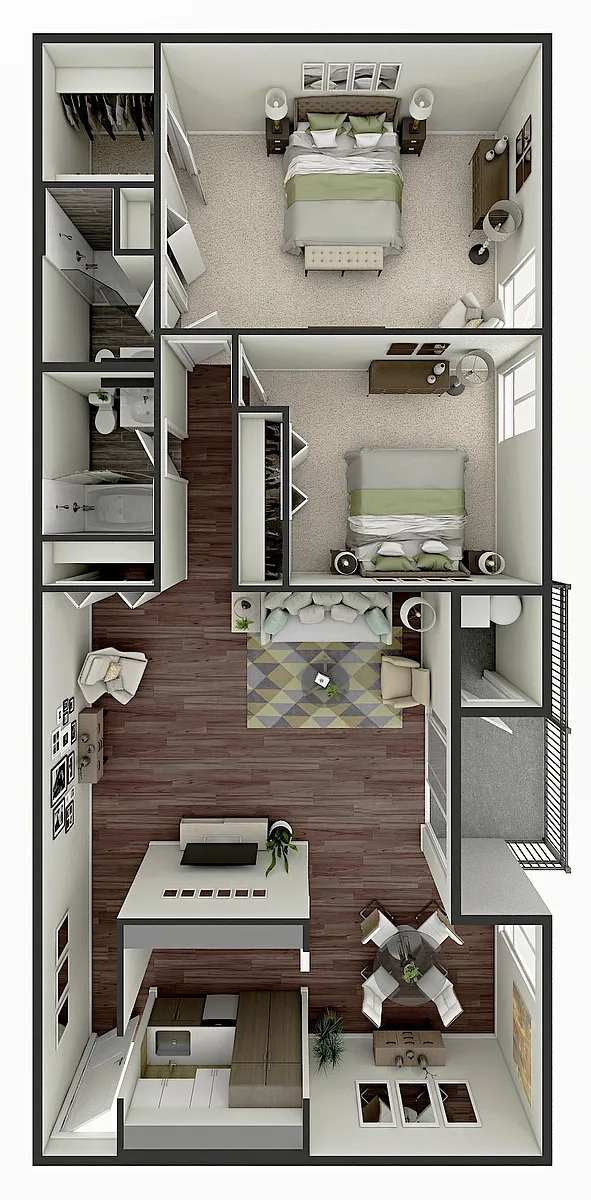 Floor plan 2 Bed 2 Bath