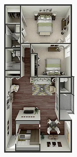 Floor plan 2 Bed 2 Bath