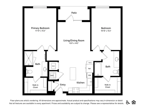 Floor plan 2x2B