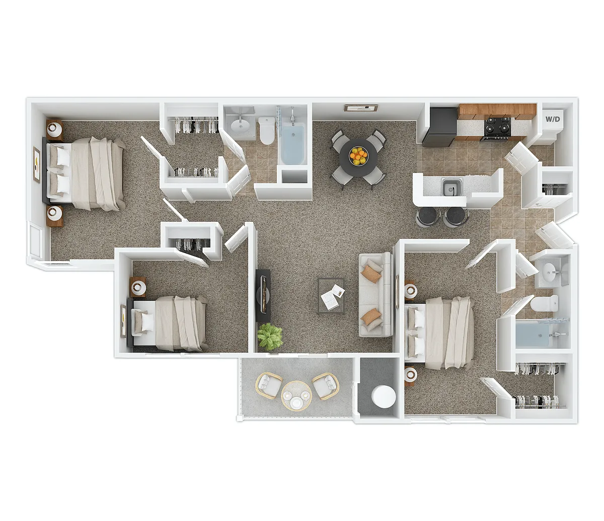 Floor plan 3BR 1178 sq ft