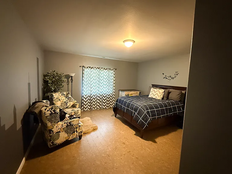 This guest room is fully furnished.