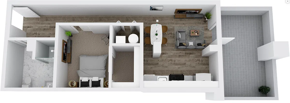 Floor plan 1 Bedroom Terrace Suite