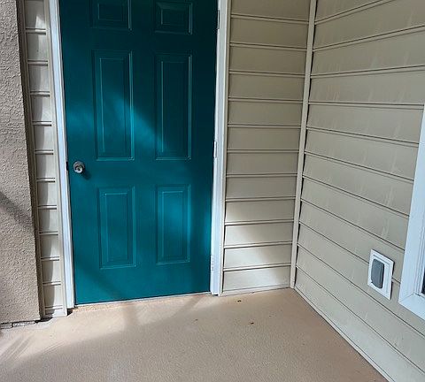 Patio and Water heater closet